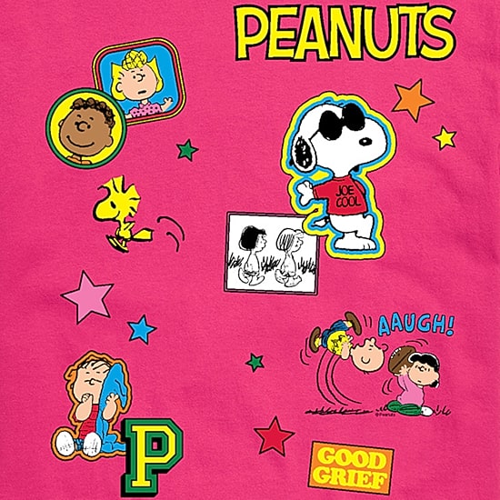 Womens Juniors Crew Neck Short Sleeve Regular Fit Peanuts Snoopy Graphic T-Shirt