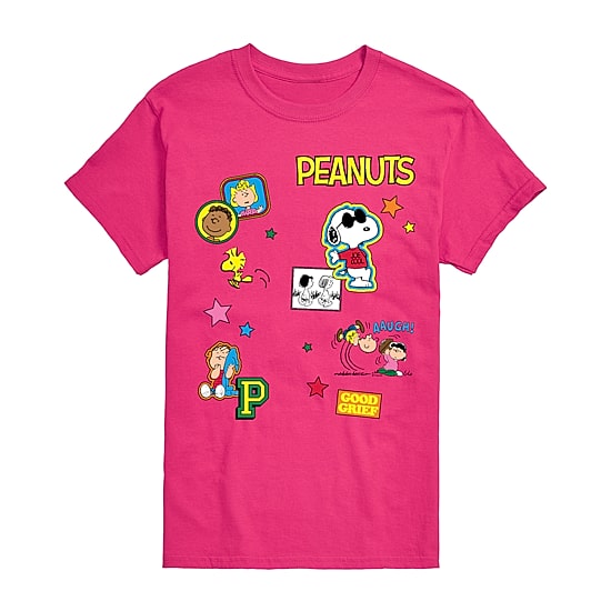 Womens Juniors Crew Neck Short Sleeve Regular Fit Peanuts Snoopy Graphic T-Shirt