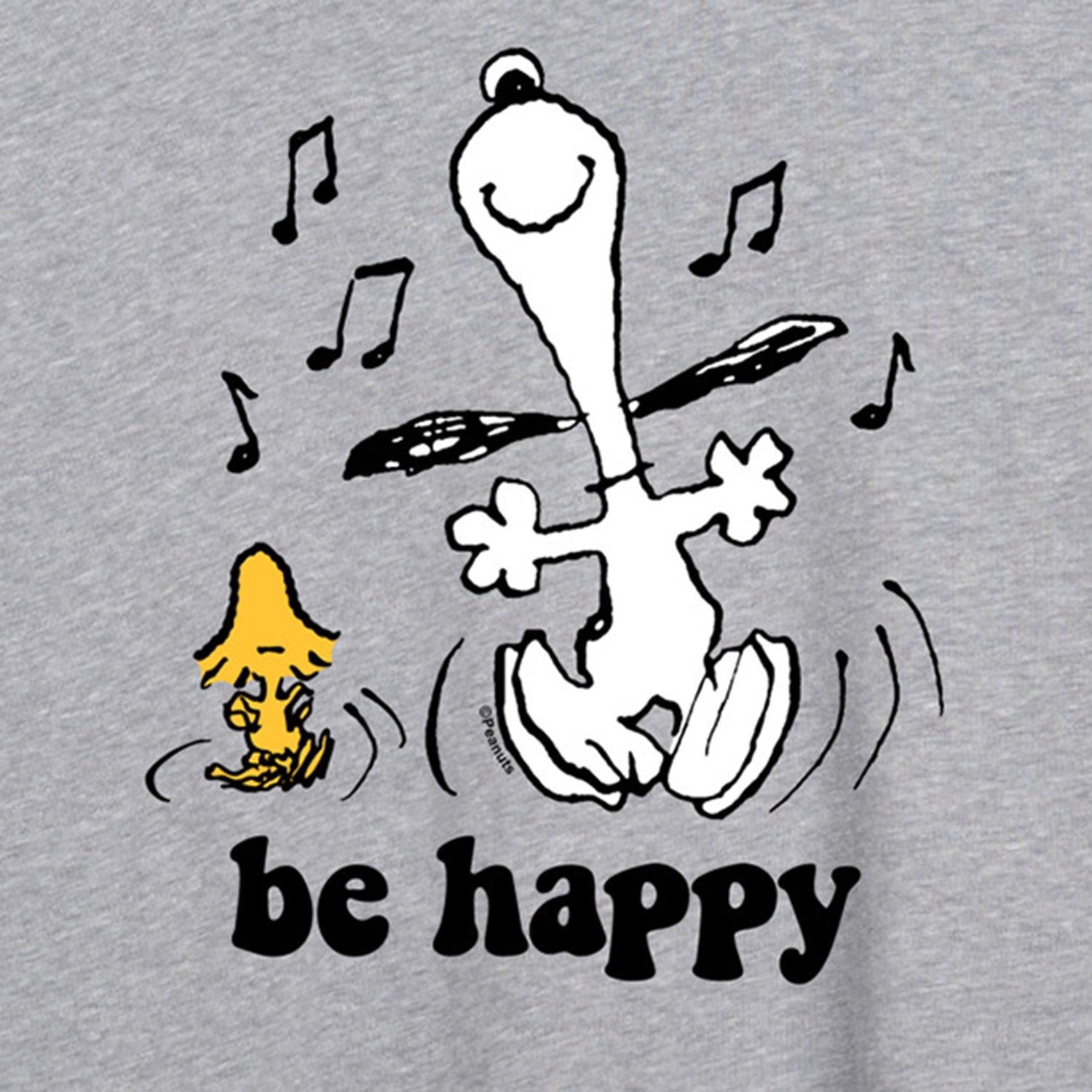 Be Happy Womens Juniors Crew Neck Short Sleeve Oversized Peanuts Snoopy Graphic T-Shirt