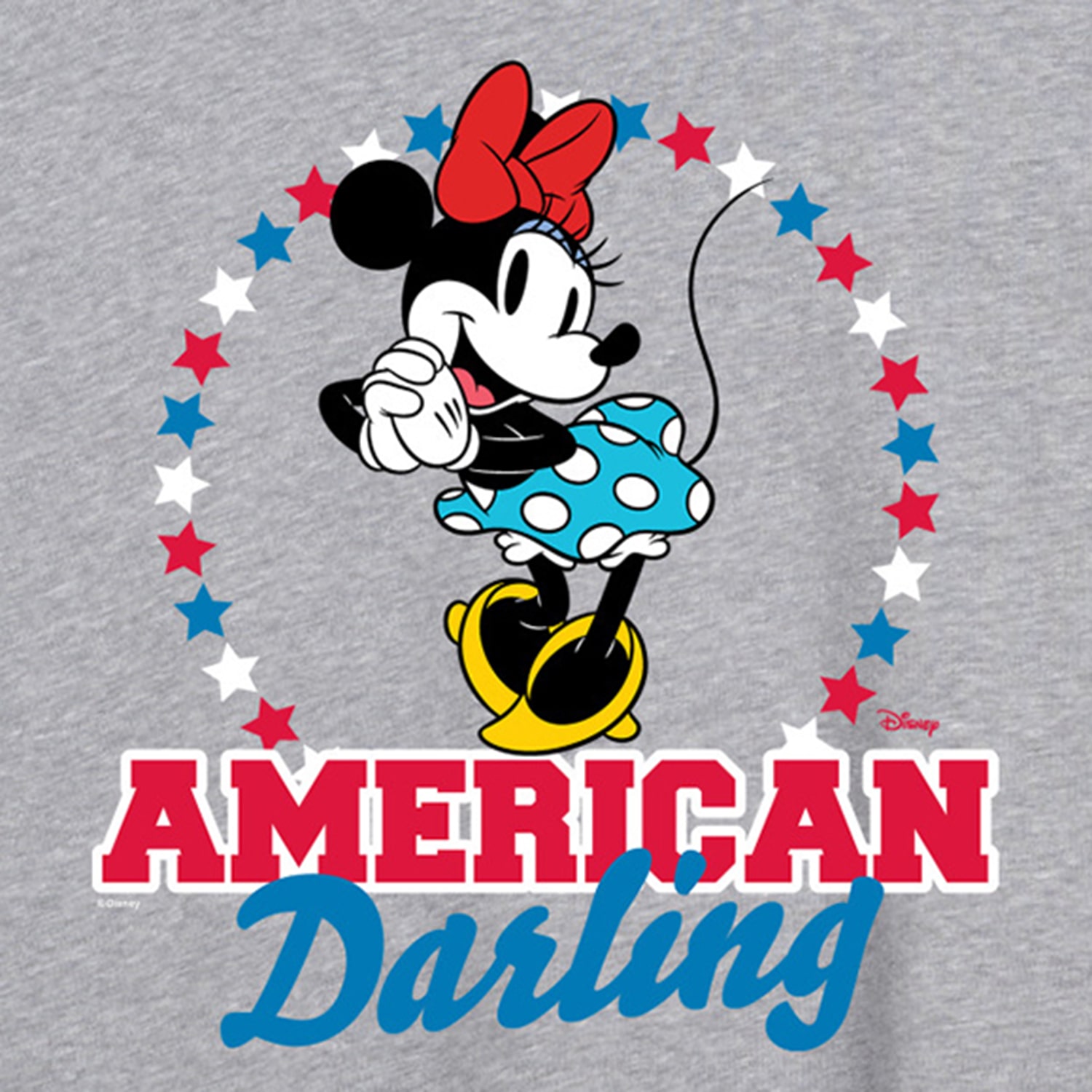 Disney American Darling Womens Juniors Crew Neck Short Sleeve Oversized Mickey and Friends Minnie Mouse Graphic T-Shirt