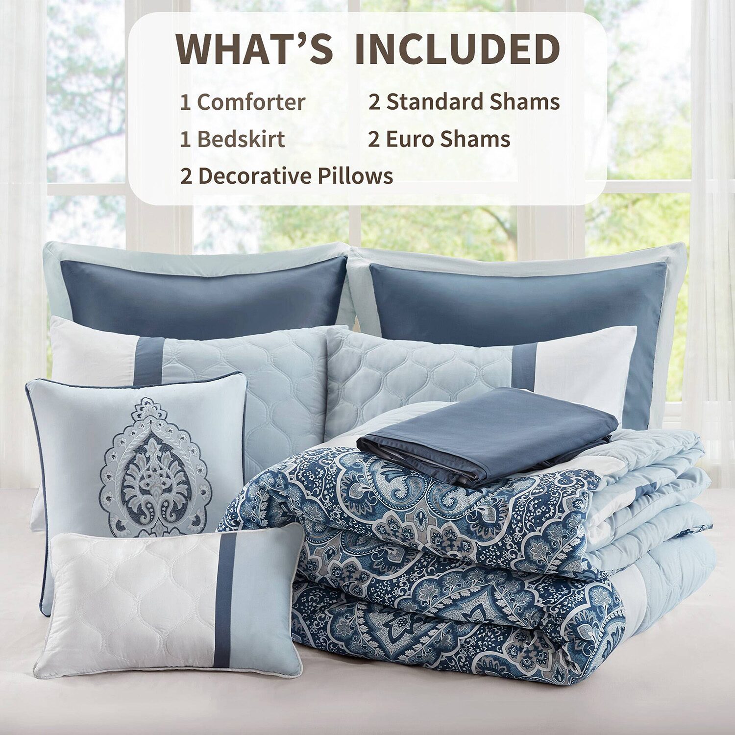 510 Design Josefina 8-pc. Midweight Embroidered Comforter Set