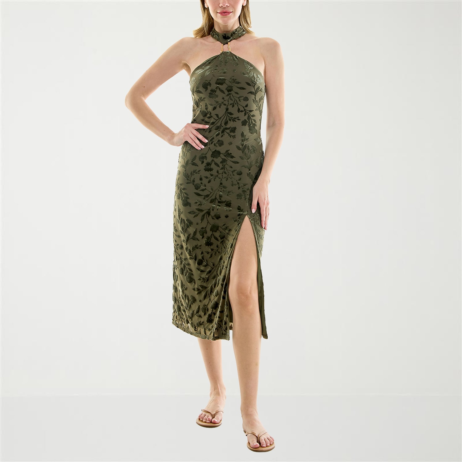 Trixxi Womens Juniors Sleeveless Midi Slip Dress
