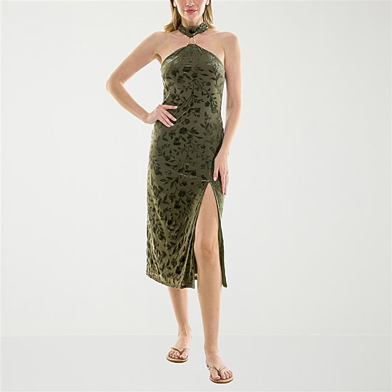Trixxi Womens Juniors Sleeveless Midi Slip Dress