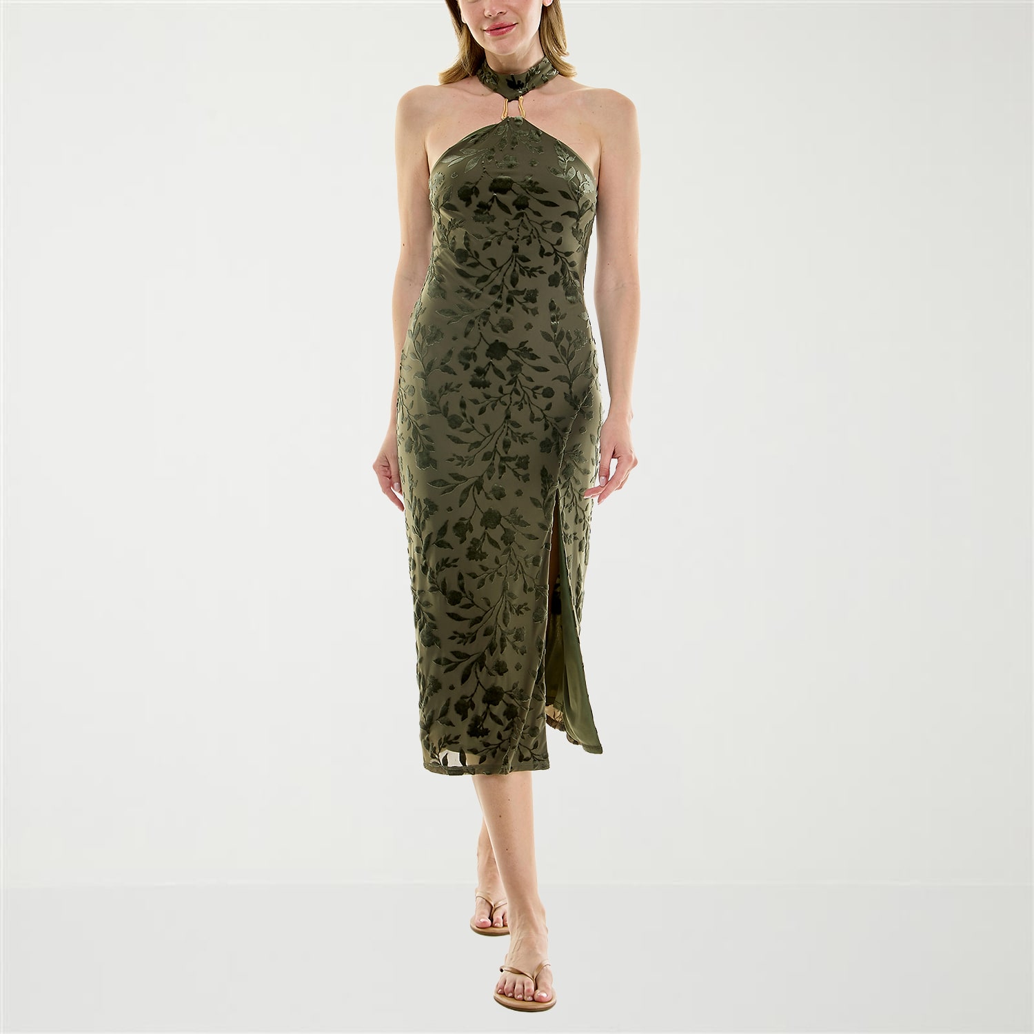 Trixxi Womens Juniors Sleeveless Midi Slip Dress