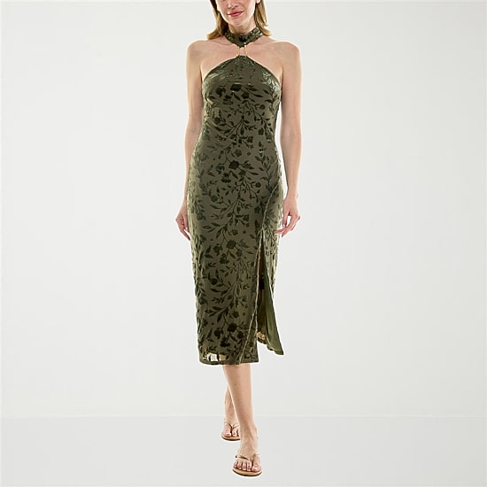 Trixxi Womens Juniors Sleeveless Midi Slip Dress