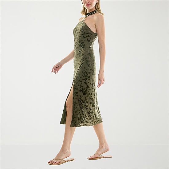 Trixxi Womens Juniors Sleeveless Midi Slip Dress