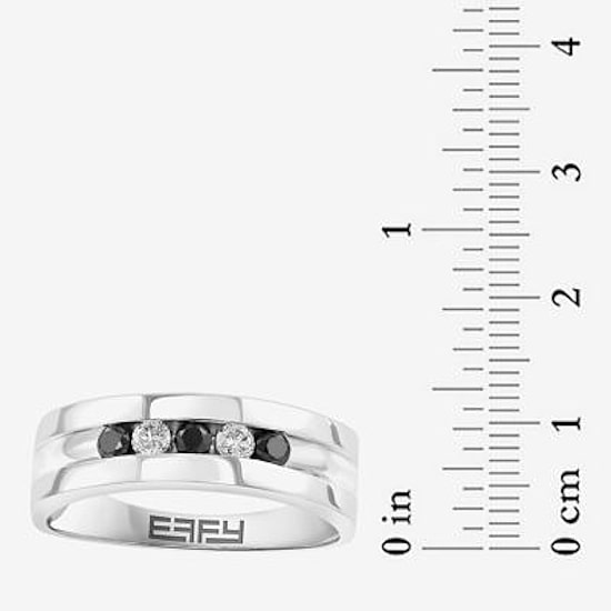 Effy Final Call Limited Quantities! Mens 1/2 CT. T.W. Genuine Black Diamond Sterling Silver Fashion Ring