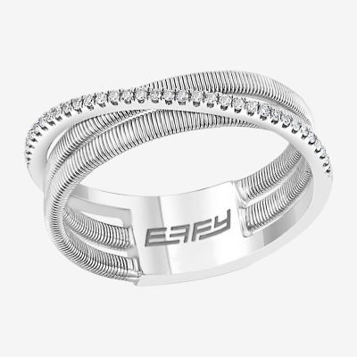 Effy Final Call Limited Quantities! Womens 1/ CT. T.W. Genuine White Diamond Sterling Silver Band