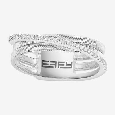 Effy Final Call Limited Quantities! Womens 1/ CT. T.W. Genuine White Diamond Sterling Silver Band