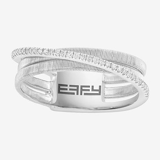 Effy Final Call Limited Quantities! Womens 1/10 CT. T.W. Genuine White Diamond Sterling Silver Band