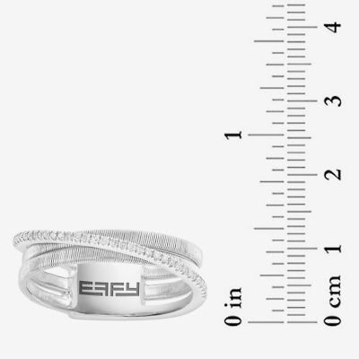Effy Final Call Limited Quantities! Womens 1/ CT. T.W. Genuine White Diamond Sterling Silver Band