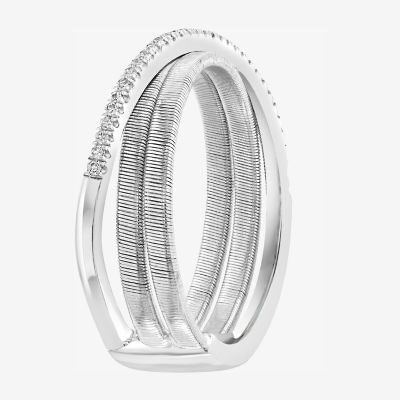 Effy Final Call Limited Quantities! Womens 1/ CT. T.W. Genuine White Diamond Sterling Silver Band