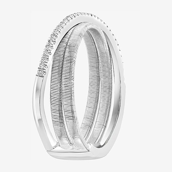 Effy Final Call Limited Quantities! Womens 1/10 CT. T.W. Genuine White Diamond Sterling Silver Band
