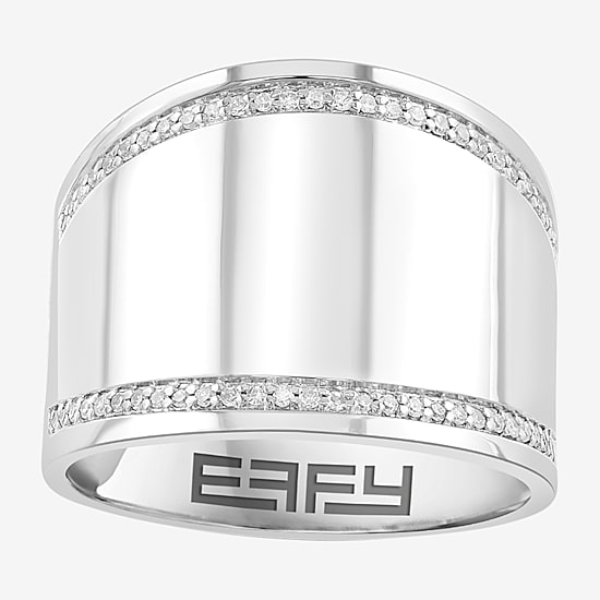 Effy Final Call Limited Quantities! Womens 1/6 CT. T.W. Genuine White Diamond Sterling Silver Band