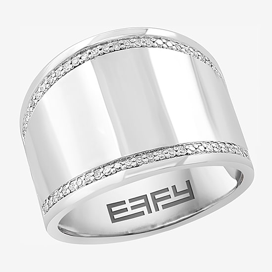 Effy Final Call Limited Quantities! Womens 1/6 CT. T.W. Genuine White Diamond Sterling Silver Band