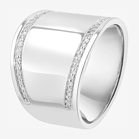 Effy Final Call Limited Quantities! Womens 1/6 CT. T.W. Genuine White Diamond Sterling Silver Band