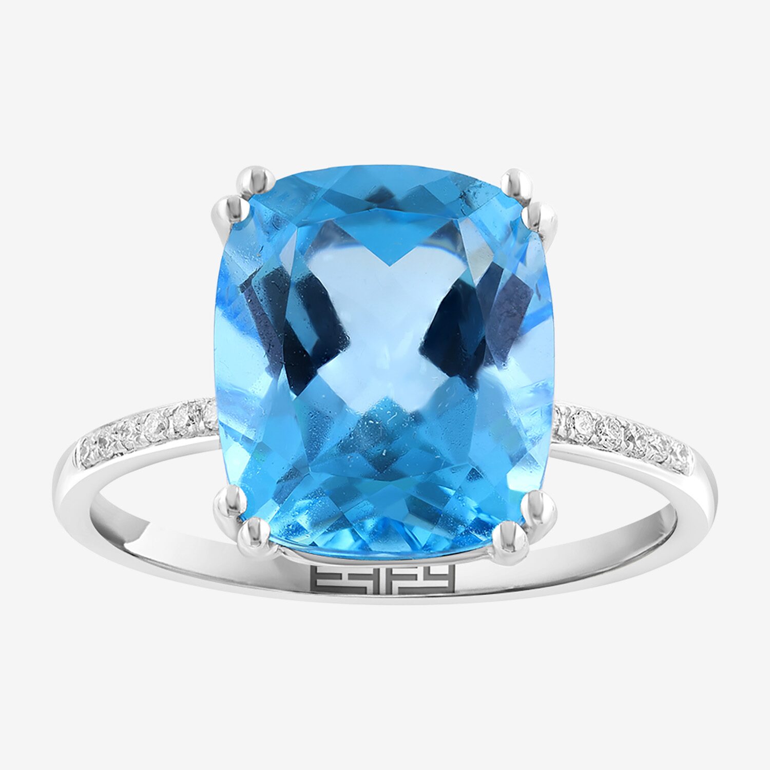Effy Final Call Limited Quantities! Womens Diamond Accent Genuine Blue Topaz 14K Gold Cocktail Ring