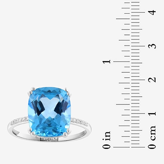 Effy Final Call Limited Quantities! Womens Diamond Accent Genuine Blue Topaz 14K Gold Cocktail Ring