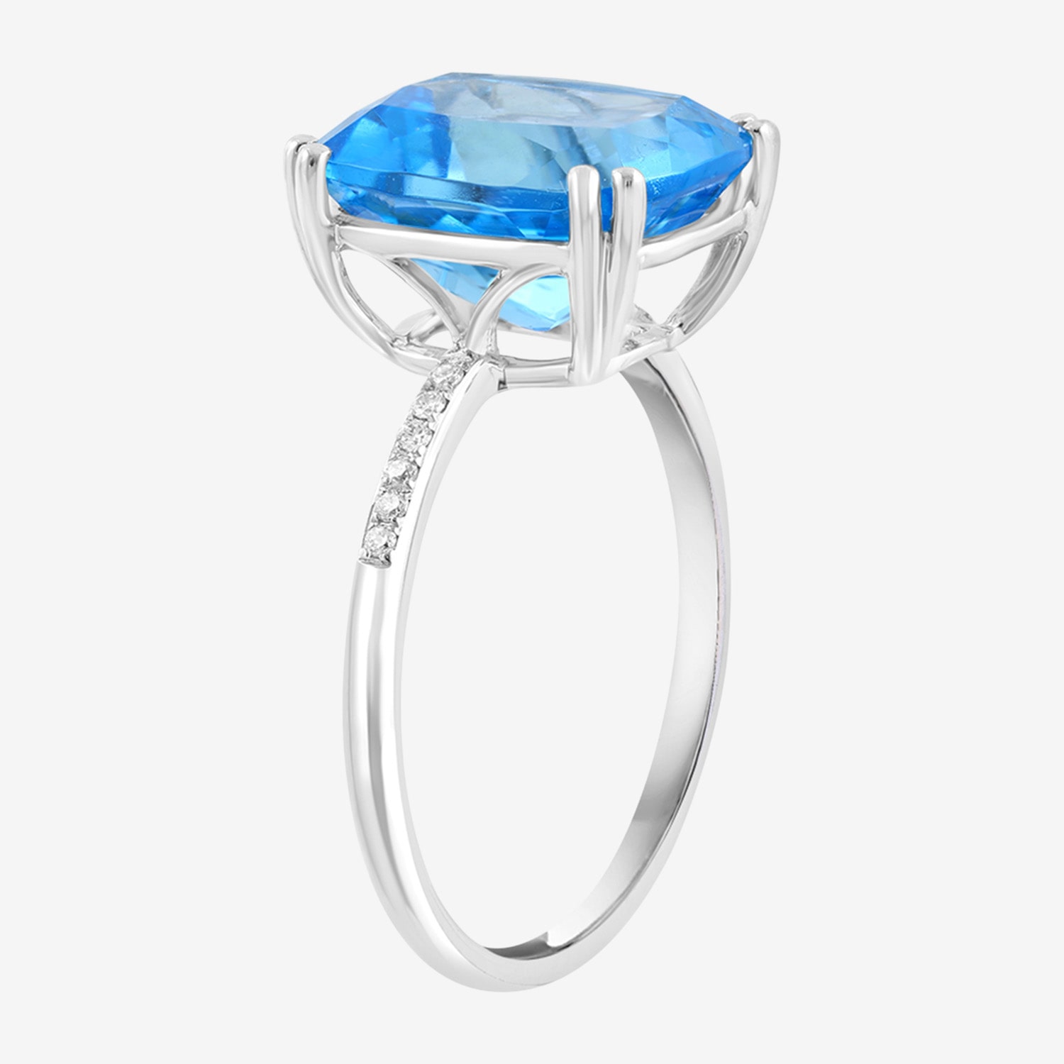 Effy Final Call Limited Quantities! Womens Diamond Accent Genuine Blue Topaz 14K Gold Cocktail Ring