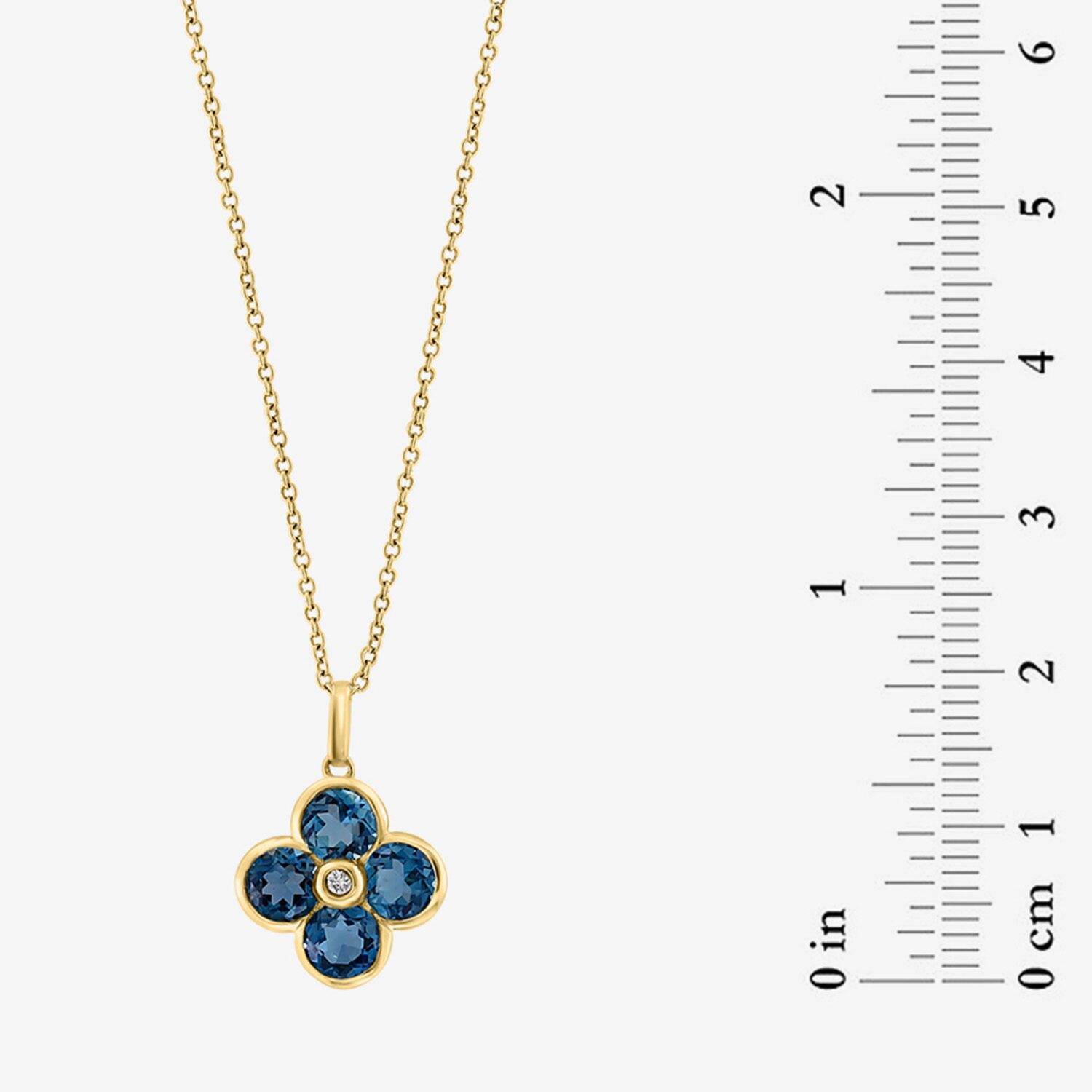 Effy Final Call Limited Quantities! Womens Diamond Accent Genuine Blue Topaz 14K Gold 18 Inch Pendant Necklace