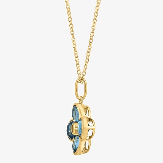 Effy Final Call Limited Quantities! Womens Diamond Accent Genuine Blue Topaz 14K Gold 18 Inch Pendant Necklace