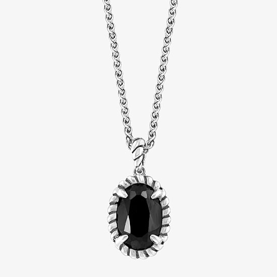 Effy Final Call Limited Quantities! Womens Genuine Black Onyx Sterling Silver Oval 18 Inch Pendant Necklace