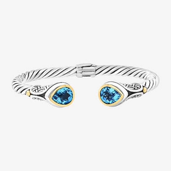 Effy Final Call Limited Quantities! Womens Blue Topaz 18K Gold Over Silver Cuff Bracelet