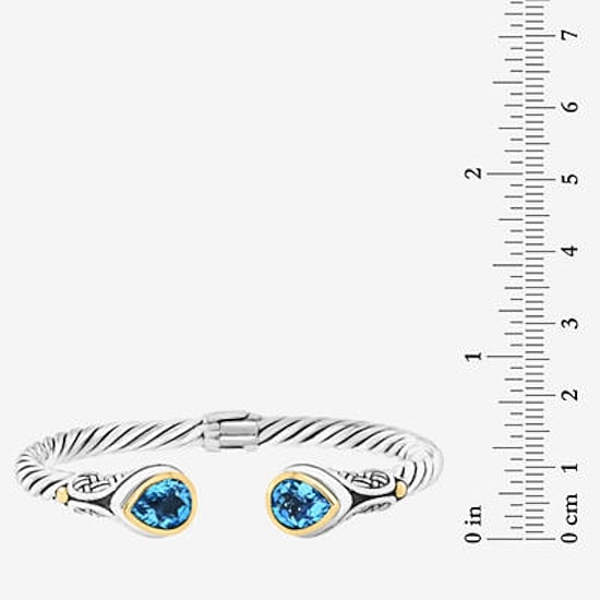Effy Final Call Limited Quantities! Womens Blue Topaz 18K Gold Over Silver Cuff Bracelet