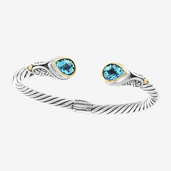 Effy Final Call Limited Quantities! Womens Blue Topaz 18K Gold Over Silver Cuff Bracelet