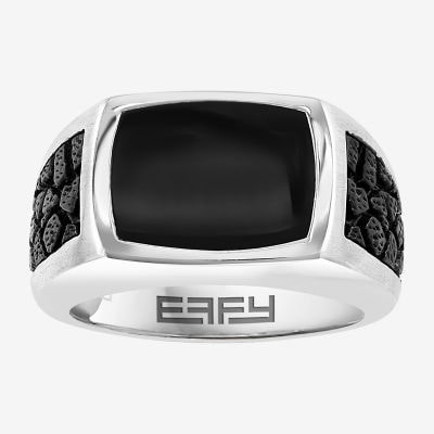 Effy Final Call Limited Quantities! Mens Genuine Black Onyx Sterling Silver Rectangular Fashion Ring