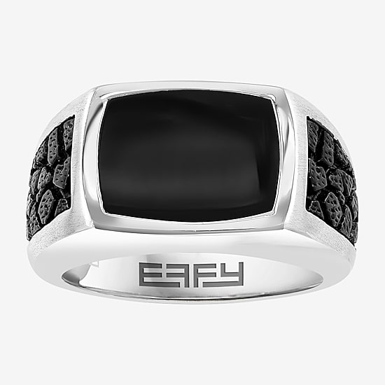Effy Final Call Limited Quantities! Mens Genuine Black Onyx Sterling Silver Rectangular Fashion Ring