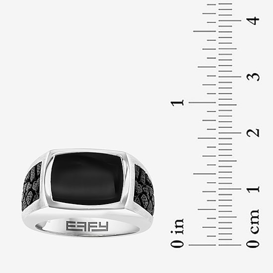 Effy Final Call Limited Quantities! Mens Genuine Black Onyx Sterling Silver Rectangular Fashion Ring
