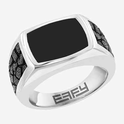 Effy Final Call Limited Quantities! Mens Genuine Black Onyx Sterling Silver Rectangular Fashion Ring