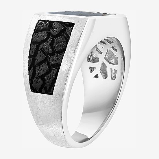 Effy Final Call Limited Quantities! Mens Genuine Black Onyx Sterling Silver Rectangular Fashion Ring