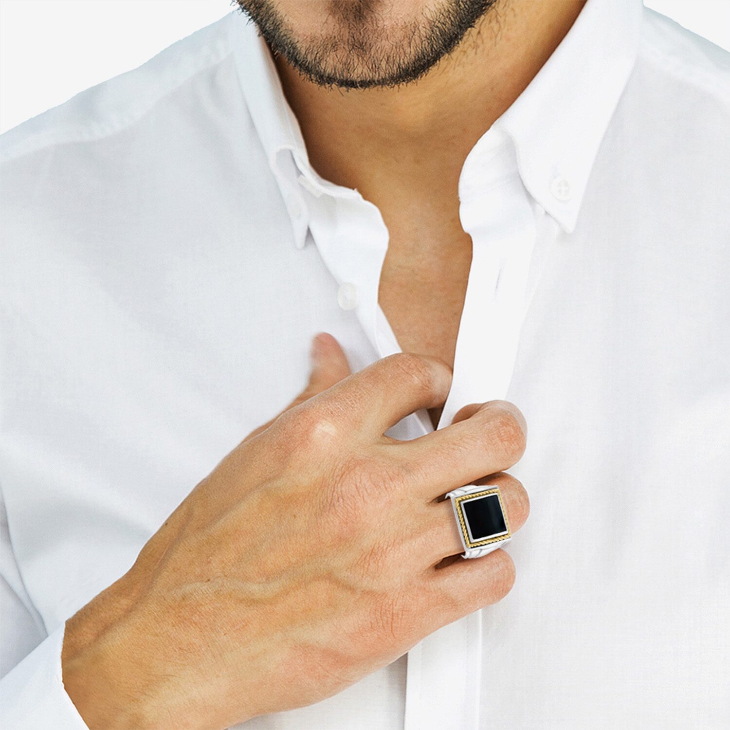 Effy Final Call Limited Quantities! Mens Genuine Black Onyx 14K Gold Over Silver Fashion Ring