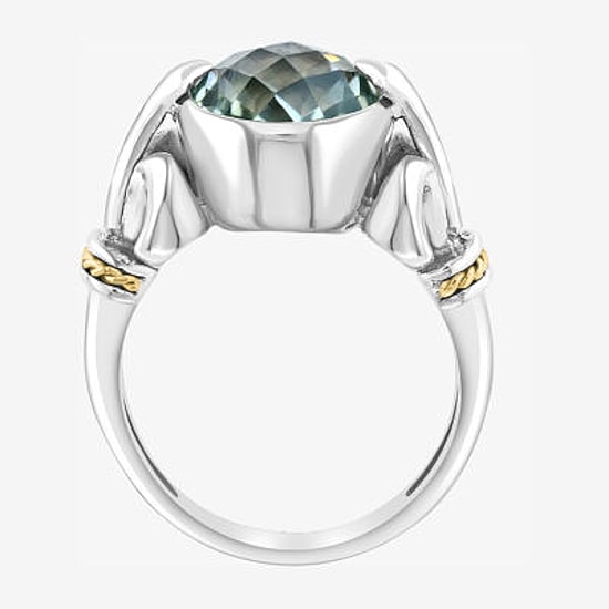 Effy Final Call Limited Quantities! Womens Genuine Green Amethyst 18K Gold Over Silver Oval Cocktail Ring