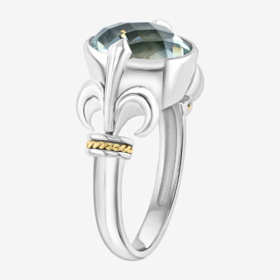 Effy Final Call Limited Quantities! Womens Genuine Green Amethyst 18K Gold Over Silver Oval Cocktail Ring