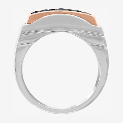 Effy Final Call Limited Quantities! Mens Genuine Black Sapphire 14K Rose Gold Over Silver Rectangular Fashion Ring