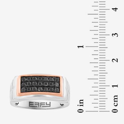 Effy Final Call Limited Quantities! Mens Genuine Black Sapphire 14K Rose Gold Over Silver Rectangular Fashion Ring