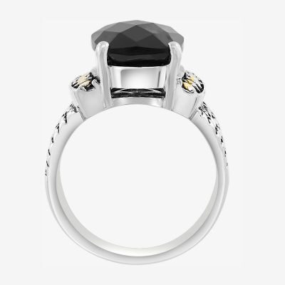 Effy Final Call Limited Quantities! Womens Genuine Black Onyx 18K Gold Over Silver Cocktail Ring