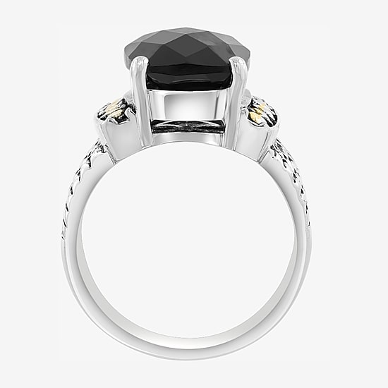 Effy Final Call Limited Quantities! Womens Genuine Black Onyx 18K Gold Over Silver Cocktail Ring