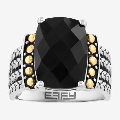 Effy Final Call Limited Quantities! Womens Genuine Black Onyx 18K Gold Over Silver Cocktail Ring