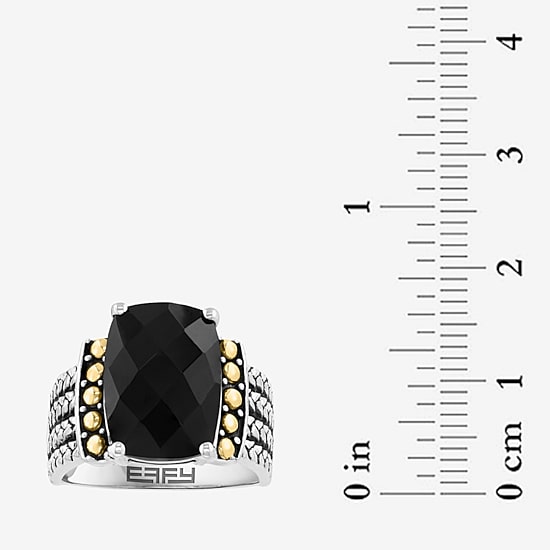 Effy Final Call Limited Quantities! Womens Genuine Black Onyx 18K Gold Over Silver Cocktail Ring