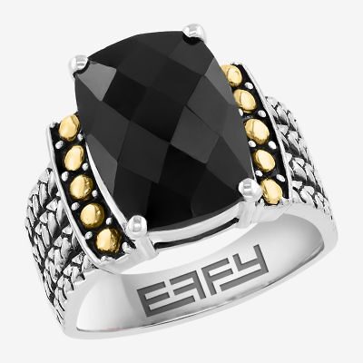 Effy Final Call Limited Quantities! Womens Genuine Black Onyx 18K Gold Over Silver Cocktail Ring