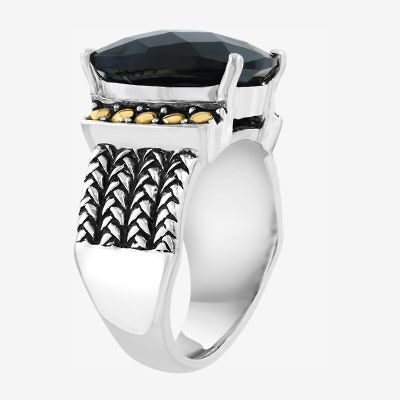 Effy Final Call Limited Quantities! Womens Genuine Black Onyx 18K Gold Over Silver Cocktail Ring