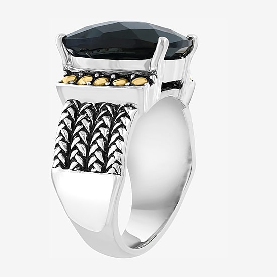 Effy Final Call Limited Quantities! Womens Genuine Black Onyx 18K Gold Over Silver Cocktail Ring