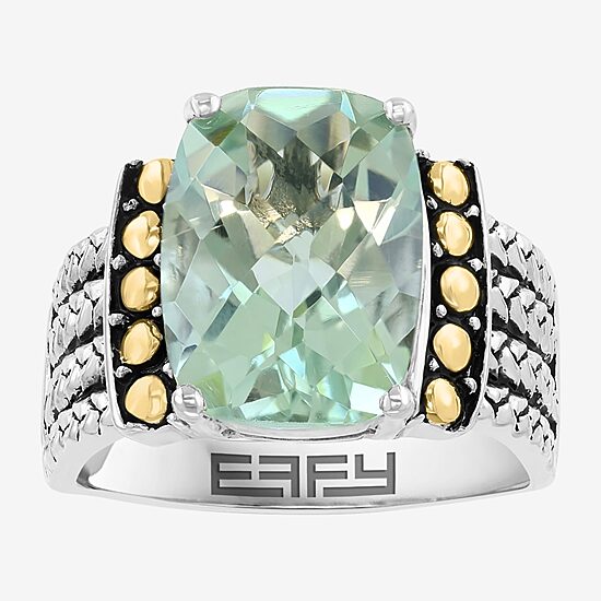 Effy Final Call Limited Quantities! Womens Genuine Green Amethyst 18K Gold Over Silver Cocktail Ring