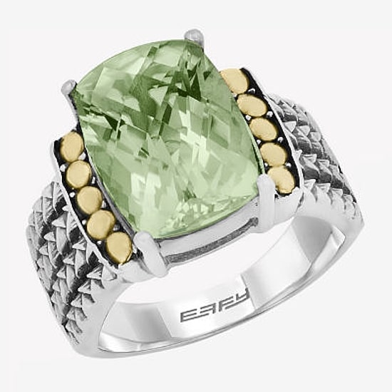 Effy Final Call Limited Quantities! Womens Genuine Green Amethyst 18K Gold Over Silver Cocktail Ring