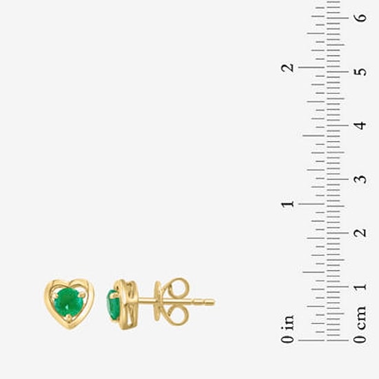 Effy Final Call Limited Quantities! Genuine Green Emerald 14K Gold Over Silver 15mm Heart Stud Earrings