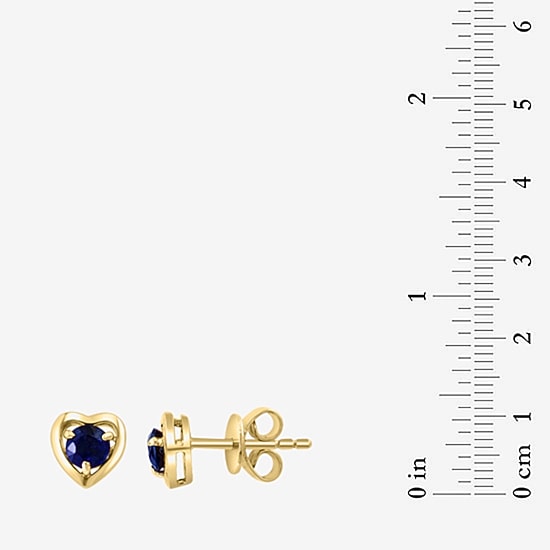 Effy Final Call Limited Quantities! Genuine Blue Sapphire 14K Gold Over Silver 15mm Heart Stud Earrings